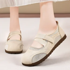 Women’s Flats Breathable Mesh Upper Solid Pattern Summer Casual Shoes Thin Sole