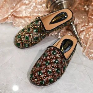 Women’s Flats European American Large Size Fashionable Comfortable Set Feet Rhinestone Slippers Flat