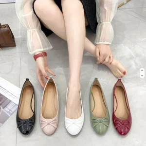 Women’s Flats Foldable Ballet Flats Bowknot Round Toe Comfort Light Weight Slip-On Dress Shoes