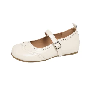 Women’s Flats Mary Jane Shoes Brogue Carved Ballet Flats Casual Daily Shoes