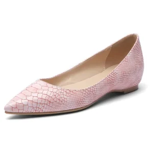 Women’s Flats Pointed Toe Flats Pumps Snakeskin Grain Print Loafers Walking Dress Office Classic Comfortable Flats