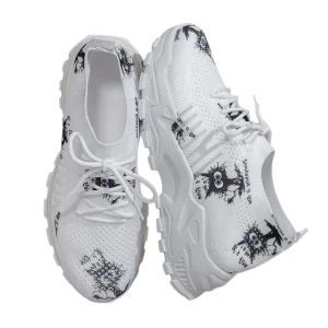 Women’s Fly Woven Mesh Casual Sports Shoes Flat Heel Comfortable Fashionable for Daily Street Sports Walking Featuring
