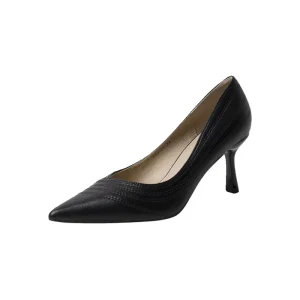 Women’s French Style High Heels Slim Heel Pointed Toe Single Shoes Versatile Students Etiquette Height Increasing