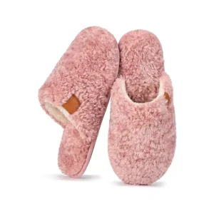 Women’s Fuzzy Faux Fur High Density Memory Foam Slip On House Shoes Cozy Soft Indoor Home Slippers