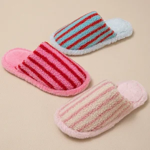 Women’s Fuzzy Slip on Slippers Warm Cozy Soft Lightweight Memory Foam Indoor Chunky Slippers