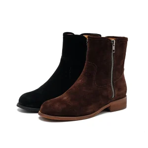 Women’s Genuine Leather Breathable Comfort Soft Lace Up Pointed Toe Casual Ankle Boots Autumn Winter 5cm Platform