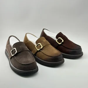 Women’s Genuine Leather Flats Casual Slip-On Loafers with Soft Loop Big Size 35-44 Breathable Mocassin Boat Shoes