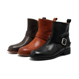 Women’s Genuine Leather Lace Up Ankle Boots Breathable Comfort & Soft for Autumn