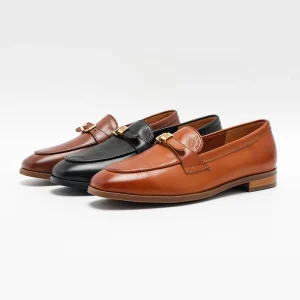 Women’s Genuine Leather Upper Rubber Outsole Slip-On Casual Dress Penny Loafer Flats