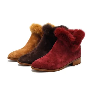 Women’s Genuine Leather-lined Light Weight Breathable Soft Lace-up Fashion Trend Winter Ankle Boots