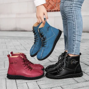 Women’s Hand stitched High top Boots Fashion Casual Comfortable Soft Sole Wear resistant Summer Women Boots
