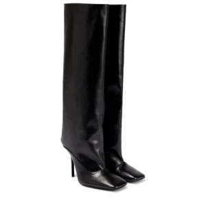 Women’s Handmade Custom Winter Pointed Toe Knee High Heeled Leather Boots