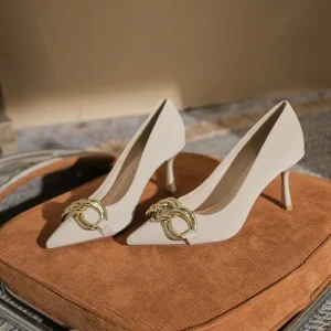 Women’s Heels Wedding Shoes Formal Bridal Pumps Pointed Toe Elegant Classic Party Satin Loafer
