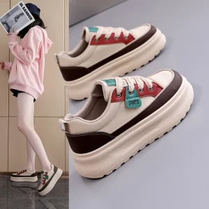 Women’s Height Increasing White Sneakers New Platform Skate Shoes Small Foot Design for Petite Women