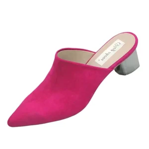 Women’s High Heel Block Pumps Plus Size Green Suede Mules Slip On Summer Royal Blue Wine Red Sandals Breathable for Girls