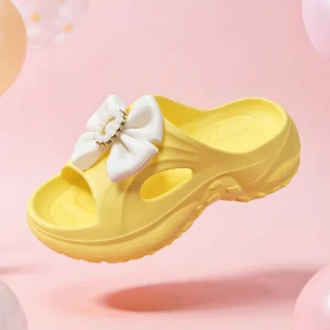 Women’s High Heel Indoor Slide Sandals Flower Decoration Soft Cushioned EVA Peep Toe Korean Fashion Style Cartoon Pattern All