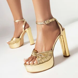 Women’s High Heel Platform Pumps Wedding Patchwork Summer Ankle Strap Dress Shoes Eva Thin Chunky Sandals