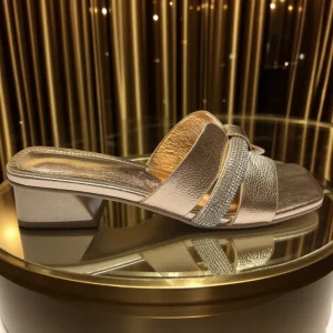Women’s High Heel Sandals with Crystal Heel Slides for Party Wedding Evening Shoes