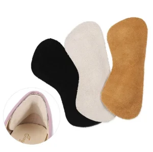 Women’s High Heels Rubber Liners Prevent Friction Fabric Adhesive Shoe Pads with Leather Heel Grips and Back Heel