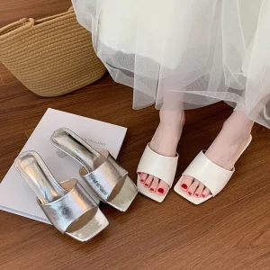 Women’s High Heels Sandals Open Toe Slippers in Large Size Summer Shoes 41 43 Cross Border Women’s Shoes