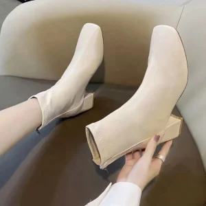 Women’s High Short Ankle Thick Heeled Knight Boots