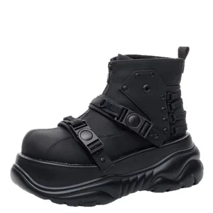 Women’s High Top British Autumn Style Boots Fashionable Casual Pumps Thick Sole Lace Up