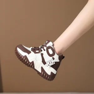 Women’s High Top Chunky Platform Dad Sneakers Breathable Walking Tennis Shoes