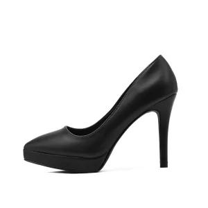 Women’s High Top Slip-On Platform Pumps Thin Heels Height Increasing Dress Shoes