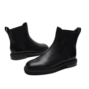 Women’s High heeled Waterproof Rubber Sole Lightweight Calfskin Boots