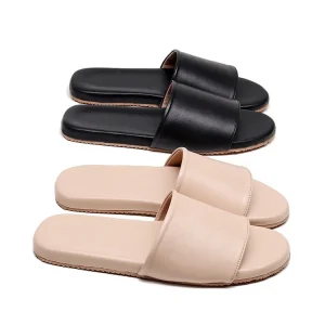 Women’s Home Indoor Floor Thick Bottom Sandals Winter Soft TPR Outsole Sheepskin Leather