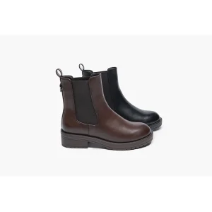 Women’s Howler Chelsea Boots Waterproof PU Leather Rubber Outsole Slip On Black Ankle Boots for Working Autumn Winter