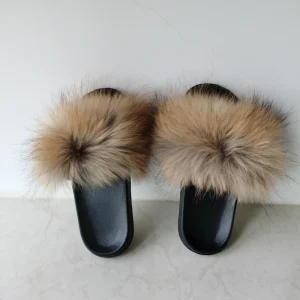 Women’s IRWOODS Superior Quality Spring Summer Autumn 36 45 Indoor Flip Flops Real Fox Fur Breathable Anti Slippery Lightweight