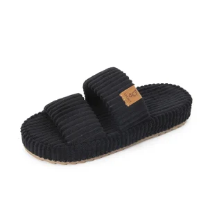 Women’s Indoor Plush Slide Slipper Fluffy Open Toe Slip On House Shoe Warm OEM Available