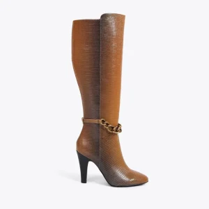 Women’s Knee High Boots Winter Fashion Style with Rubber Insole and Zip Closure Made of Genuine Leather for Ladies