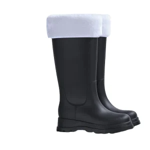 Women’s Knee-High PVC Rain Boots with Rubber Outsole Non-Slip Sole Warm Ultra-Thick Lining Anti-Odor All Seasons