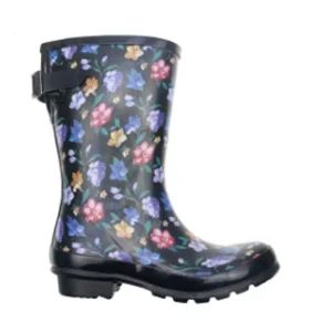 Women’s Knee High Slip On Printed Waterproof Rubber Boots