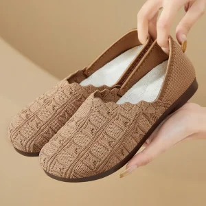 Women’s Knit Slip on Loafers Breathable Lightweight Comfortable Casual Shoes for Daily & Office Wear