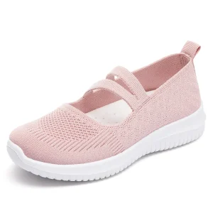 Women’s Knitted Flat Shoes Comfort Loafers Women Footwear Slip on Casual Breathable Mesh Sneakers