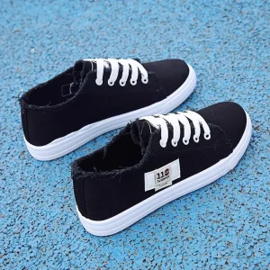 Women’s Korean Style Sports Canvas Sneakers Classic Casual Popular Anti-Slip Work Student Road Running Walking Shoes