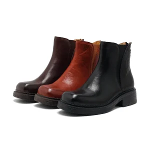 Women’s Lace Up Chelsea Ankle Boots Genuine Leather Breathable Comfort Autumn Winter
