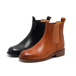 Women’s Lace Up Fashion Waterproof Ankle Boots with Genuine Leather Upper and Rubber Outsole