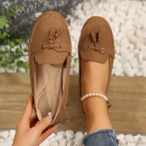 Women’s Large Size Flat Shoes Closed Toe Soft Light Loafers Solid Pattern Fashion Trend Flat Loafers China Office Shoes