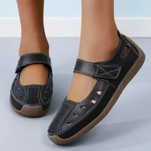Women’s Large Size Loafers for Spring Summer Cross-Border New Platform Sandals Hollow Shoes Clogs Comfortable Mom Flats