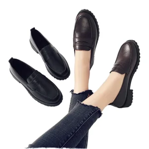 Women’s Large Size Mid Age Ballet Flats Slip On Flat Shoes with Leather Lining Lightweight for Summer Spring Autumn