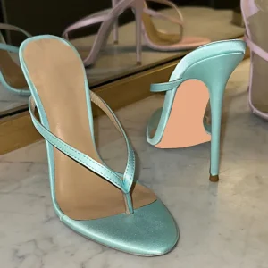 Women’s Large Size Slip On PU Platform Pumps Thin Stiletto Heels Clip Toe Sandals Big Feet Summer Party Dress Wide Fit Closure