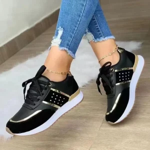 Women’s Large Size Thick Bottom Color Match Leisure Low Help Sneakers