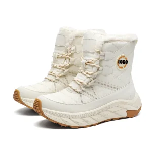 Women’s Large Size Thickened Waterproof Snow Boots Custom Sport Hiking Anti-Slip Winter Shoes for Couple