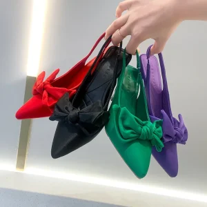 Women’s Large Sized High Heeled Open Toe Sandals Single Toe Mid Heel Thin Heeled Pointed Toe Summer