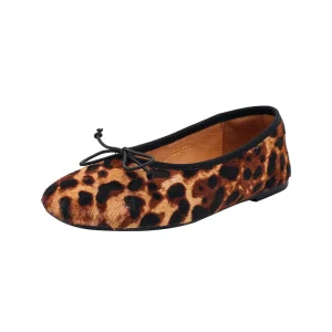 Women’s Leopard Print Mary Jane Flats Light Weight Hard-Wearing Barefoot Summer Spring Shoes
