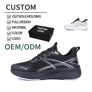Women’s Light Weight Breathable Anti-Slip Waterproof Lace-up Sports Shoes Customized Casual Trendy Wide Toe Box Hard-Wearing